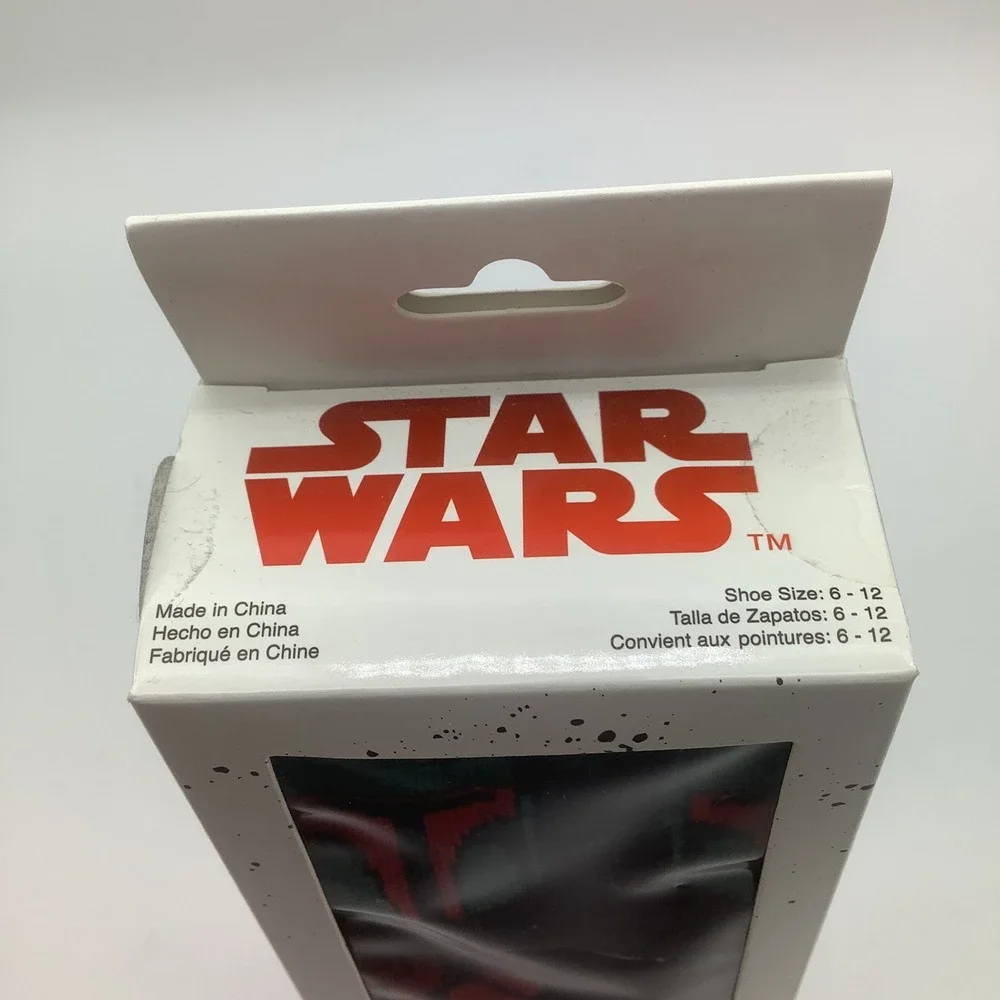 Star Wars Boba Fett 3 Pair Crew Socks Disney Shoe Size‎ 6-12 New